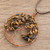 Tiger's Eye Gemstone Tree Pendant Necklace from Costa Rica 'Gemini Tree of Life'