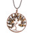 Tiger's Eye Gemstone Tree Pendant Necklace from Costa Rica 'Gemini Tree of Life'