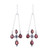 Sterling Silver and Red Garnet Dangle Earrings 'Scarlet Flare'