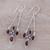 Sterling Silver and Red Garnet Dangle Earrings 'Scarlet Flare'