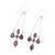 Sterling Silver and Red Garnet Dangle Earrings 'Scarlet Flare'