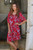 Floral Rayon Tunic-Style Dress in Strawberry from Bali 'Strawberry Bouquet'