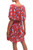 Floral Rayon Tunic-Style Dress in Strawberry from Bali 'Strawberry Bouquet'