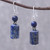 Lapis Lazuli Dangle Earrings from Thailand 'Blue Marvel'