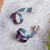 Modern Titanium Plated Sterling Silver Drop Earrings 'Modern Ribbons'