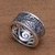 Men's Textured Sterling Silver Band Ring from Bali 'Sandstorm'