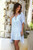 Helix Motif Rayon Short-Sleeve Tunic-Style Dress from Bali 'Azure Helix'
