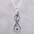 925 Sterling Silver Serpent Pendant Necklace from India 'Twisting Serpent'