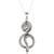 Serpentine Snake Sterling Silver Pendant Necklace from India 'Serpent Swirl'