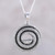 Coiled Snake Sterling Silver Pendant Necklace from India 'Sleeping Serpent'