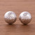 Combination Finish Sterling Silver Stud Earrings from Peru 'Modern Moons' Combination Finish Sterling Silver Stud Earrings from Peru 'Modern Moons'