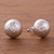 Combination Finish Sterling Silver Stud Earrings from Peru 'Modern Moons' Combination Finish Sterling Silver Stud Earrings from Peru 'Modern Moons'