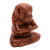 Yoga Meditation Brown Beagle Hand Carved Wood Statuette 'Yoga Beagle'