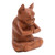 Yoga Meditation Brown Boston Terrier Handmade Wood Statuette 'Yoga Boston Terrier in Brown'
