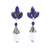 Agate and Lapis Lazuli Dangle Earrings from India 'Glowing White'