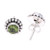 Round Peridot and Sterling Silver Dot Motif Stud Earrings 'Glistening Dale'