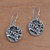 Frangipani Flower Sterling Silver Dangle Earrings from Bali 'Private Garden'