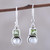 Cultured Pearl and Peridot Sterling Silver Dangle Earrings 'Moonglow Garden'