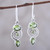 Peridot and Sterling Silver Spiral Dangle Earrings 'Meadow Labyrinth'