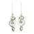 Peridot and Sterling Silver Spiral Dangle Earrings 'Meadow Labyrinth'