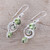 Peridot and Sterling Silver Spiral Dangle Earrings 'Meadow Labyrinth'