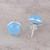 Chalcedony Stud Earrings in Blue from India 'Moonlight Peace in Blue'