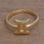 18k Gold Plated Sterling Silver Gemini Band Ring 'Golden Gemini'