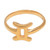 18k Gold Plated Sterling Silver Gemini Band Ring 'Golden Gemini'