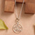 Handcrafted Sterling Silver Lotus Bloom Pendant Necklace 'Lotus in Bloom'
