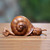 Snail-Themed Surrealist Suar Wood Sculpture from Indonesia 'Slumbering Snail'