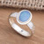 Oval Blue Opal Cocktail Ring Crafted in Bali 'Oval Pool'