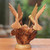 Hand Carved Jempinis Wood Hummingbird Sculpture from Bali 'Hummingbird Couple'