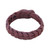 Handmade Leather Wristband Bracelet in Brown from Thailand 'Smooth Wave'