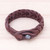Handmade Leather Wristband Bracelet in Brown from Thailand 'Smooth Wave'