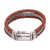 Men's Sterling Silver and Brown Leather Bracelet from Bali 'Three Snakes in Brown'