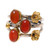 Floral Red-Orange Onyx Cocktail Ring from India 'Daylight Gala'