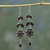 Handcrafted Floral Sterling Silver and Garnet Earrings 'Red Rose'