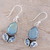 Labradorite and Blue Topaz Sterling Silver Dangle Earrings 'Misty Rain'