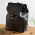 Handcrafted Leather Backpack in Black from Peru 'Machu Picchu Journey'
