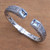 Helix Pattern Blue Topaz Cuff Bracelet from Bali 'Sukawati Helix'