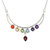 Handmade Sterling Silver and Multi-Gemstone Chakra Necklace 'Peaceful Crescent'