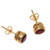 Handcrafted 22k Gold Plated Faceted Garnet Stud Earrings 'Sparkling World'