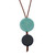 Blue Glass and Leather Pendant Necklace from Brazil 'Circular Modernity in Blue'