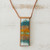 Earth-Tone Glass and Leather Pendant Necklace from Brazil 'Earth Ocean'