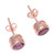 22k Rose Gold Plated Faceted Amethyst Stud Earrings 'Sparkling World'