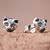 Sterling Silver Cat Stud Earrings from Thailand 'Pensive Cats'