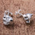 Sterling Silver Cat Stud Earrings from Thailand 'Pensive Cats'