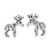 Sterling Silver Moose Stud Earrings from Thailand 'Moose'