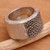 Modern Sterling Silver Band Ring from Indonesia 'Embrace the Earth'