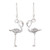 Sterling Silver Flamingo Dangle Earrings from Thailand 'Flamingo'